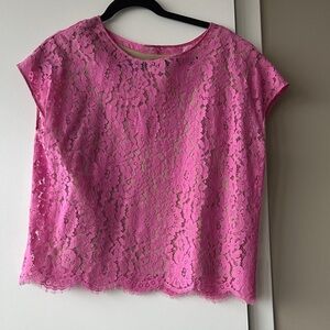 Robert Rodriguez Vibrant Pink Lace Blouse